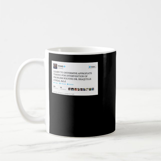 Caneca De Café Dr. Shaquille ONEAL- Shaq Funny Tweets (Esquerda)