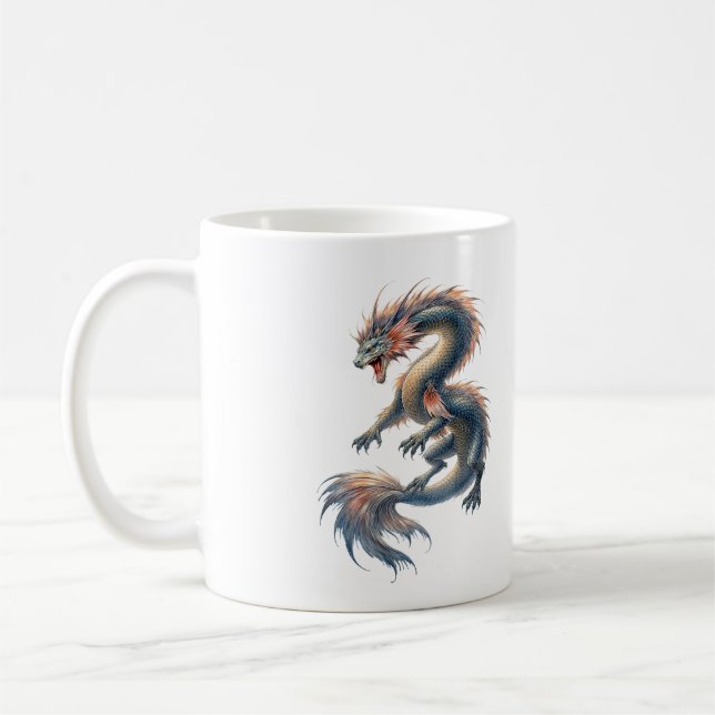 Caneca De Café Dragão Aquático (Esquerda)