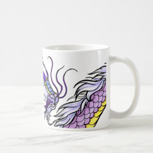 Caneca De Café Dragão asiático roxo