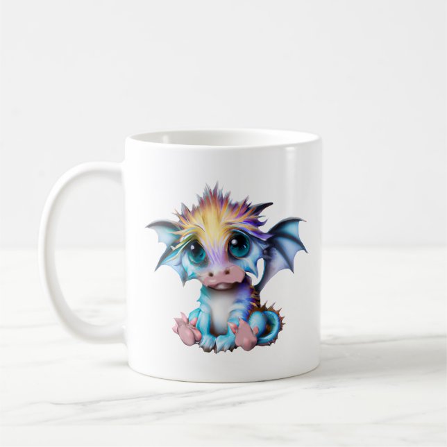 Caneca De Café Dragão-bebê Kawaii, bonito e adorável (Esquerda)