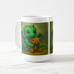Caneca De Café Dragão-Bebê Verde-Cachorro-Cachorro, com Urso-Tedd