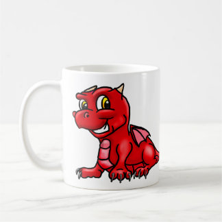 Caneca De Café Dragão-Bebê Vermelho Brilhante