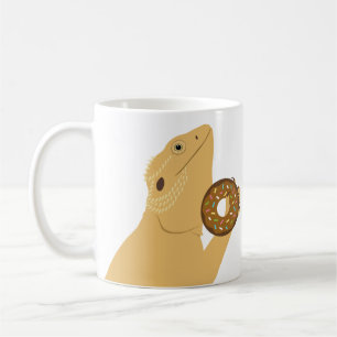 Caneca De Café Dragão Carborado Lizard Segurando Rosquinha Coffee