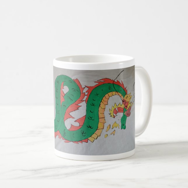 Caneca De Café Dragão Chinês (Frente Esquerda)