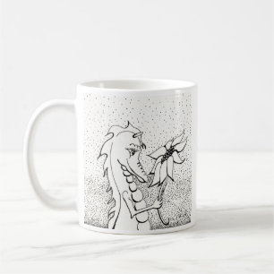 Caneca De Café Dragão com girassol