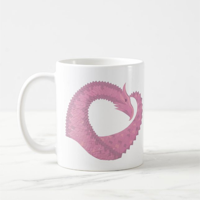 Caneca De Café Dragão cor-de-rosa em branco (Esquerda)