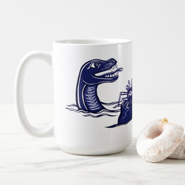 Caneca De Café Dragão De Água E Caranguejo Monstro (Com Donut)
