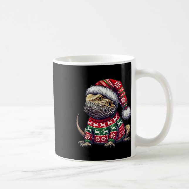 Caneca De Café Dragão de Barba Suado Feio Natal (Direita)