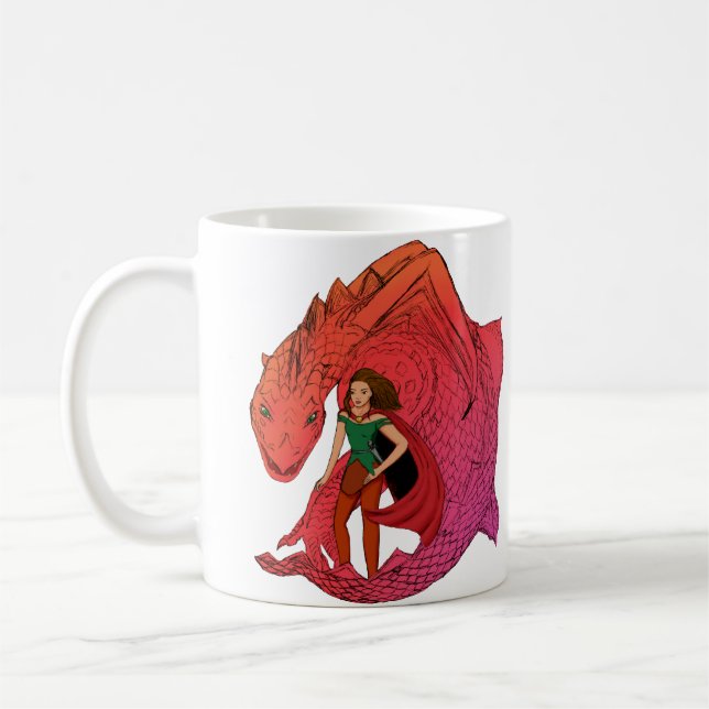 Caneca De Café Dragão de Bebê Vermelho (Esquerda)