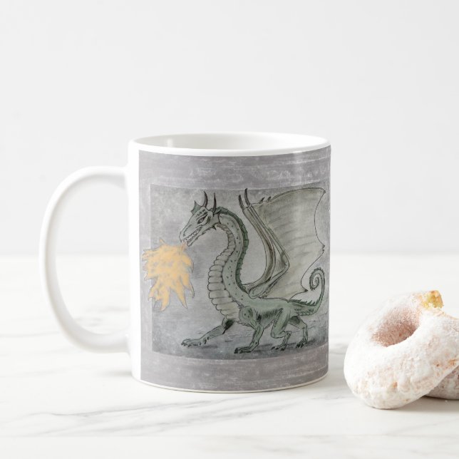 Caneca De Café Dragão de Breve-Fogo (Com Donut)