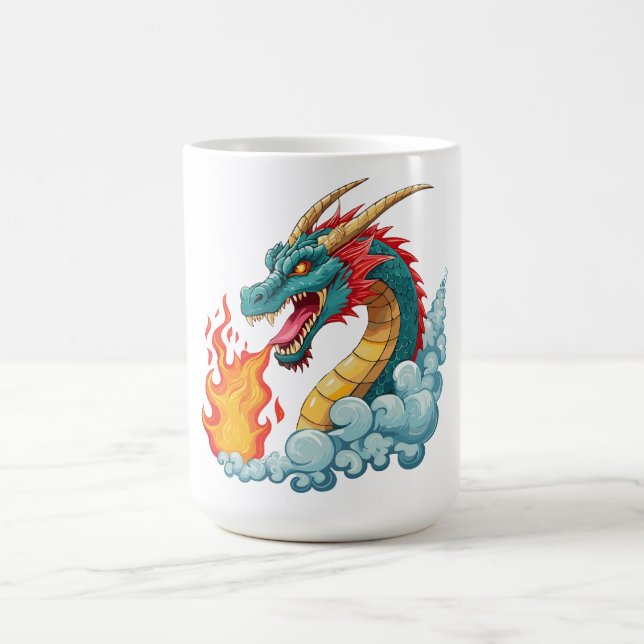 Caneca De Café dragão de chifre azul (Centro)
