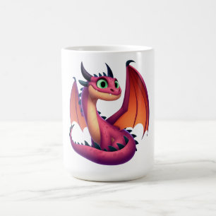 Caneca De Café Dragão de desenho animado roxo/vermelho
