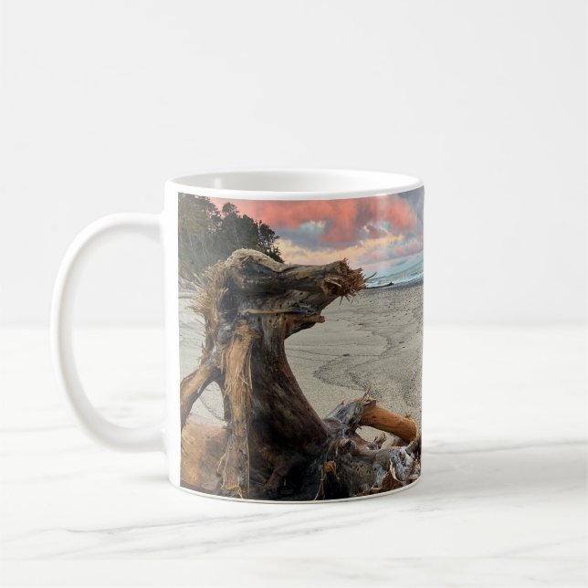 Caneca De Café Dragão de Madeira Flutuante  (Esquerda)