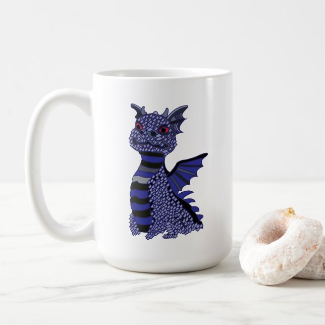 Caneca De Café Dragão Diamond Azul (Com Donut)