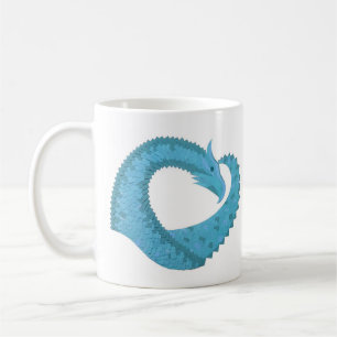 Caneca De Café Dragão do coração em branco