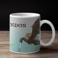 Dragão Dragão Wyvern Respirando Fogo Personalizado