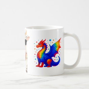 Caneca De Café Dragão Engraçado Amante Bolinhas Aluno De Arte Fel