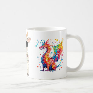 Caneca De Café Dragão Engraçado Amante Bolinhas Aluno De Arte Fel