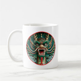 Caneca De Café Dragão japonês e tradições xibudistas