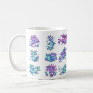Caneca De Café Dragão Marinho Fofo Fantasia Kawaii do Oceano
