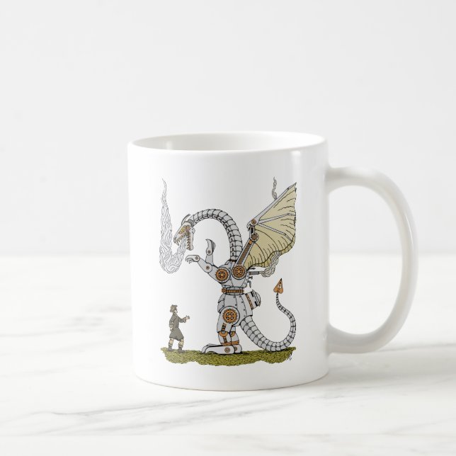 Caneca De Café Dragão Mecânico (Direita)
