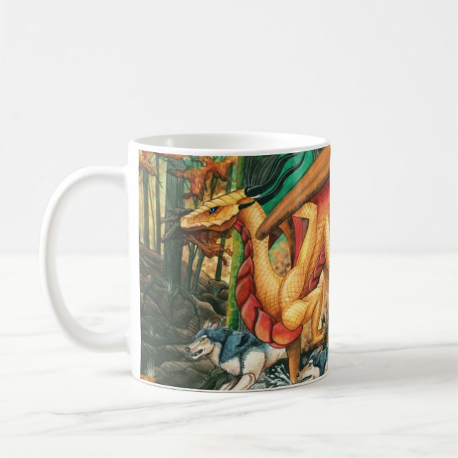 Caneca De Café Dragão que funciona com os lobos por Carla Morrow (Esquerda)