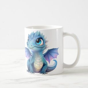 Caneca De Café Dragão Roxo Azul