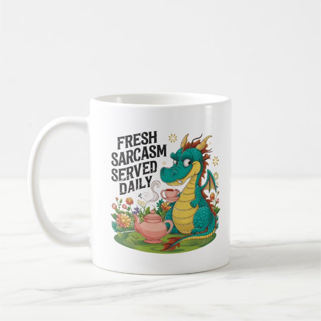 Caneca De Café Dragão Sarcástico (Esquerda)
