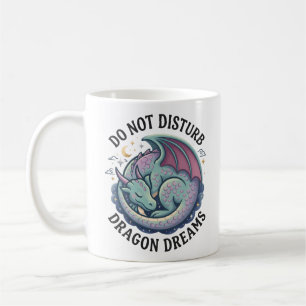 Caneca De Café Dragão Sonhos Estética Fantasia Não Perturbe Des