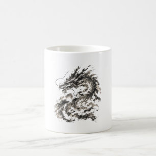 Caneca De Café Dragão Sumi-e Japonês – Japonês Tradicional 