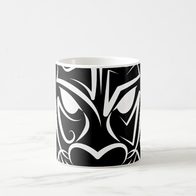 Caneca De Café Dragão Tribal Negro e Branco (Centro)