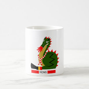 Caneca De Café Dragão Verde da cidade Mons, Bélgica