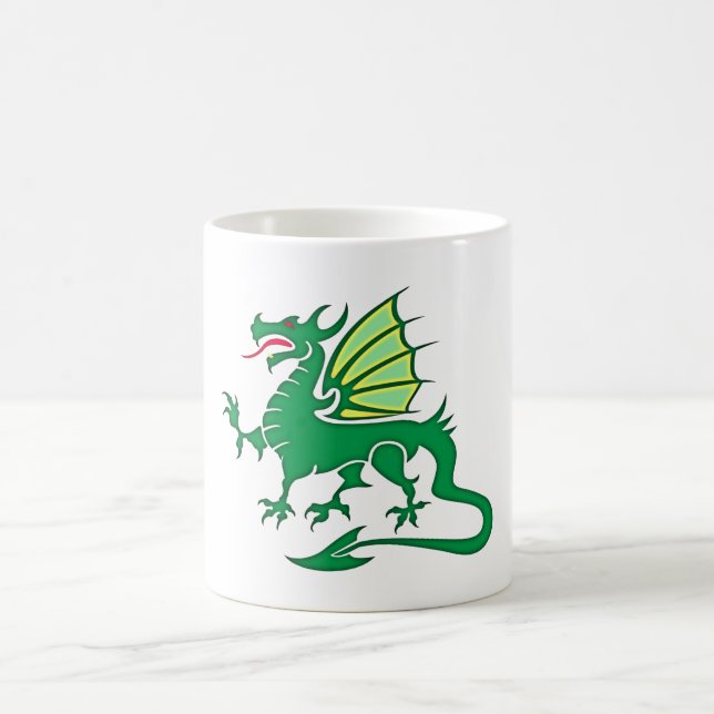 Caneca De Café dragão verde green dragon (Centro)