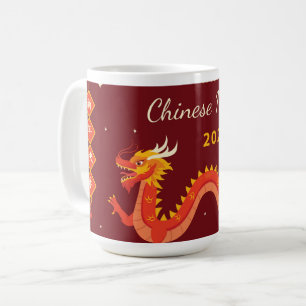 Caneca De Café Dragão Vermelho Quente 2024 Ano Novo Chinês