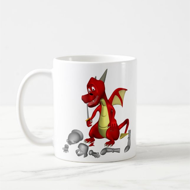 Caneca De Café Dragão Vermelho tirando Cavaleiro do Osso dos Dent (Esquerda)