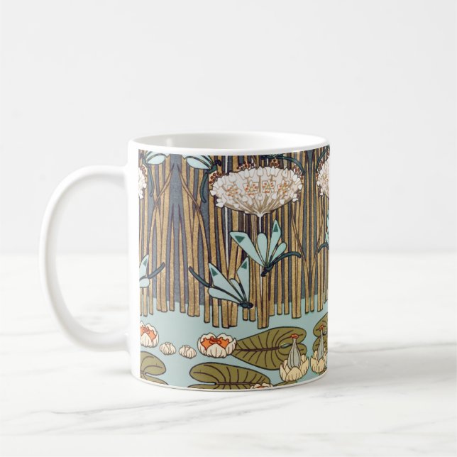 Caneca De Café Dragões Água Lírios Marsh Art Nouveau (Esquerda)