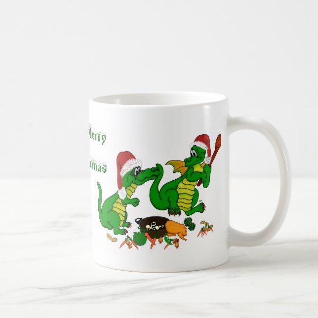 Caneca De Café Dragões - Feliz Natal! - hoje eu vou cozinhar (Direita)