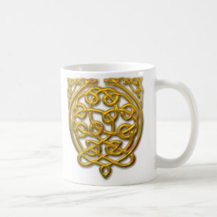 Caneca De Café Dragões-Nó Celta - Dourado