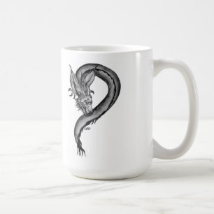 Caneca De Café Dragon black and desenhos whites