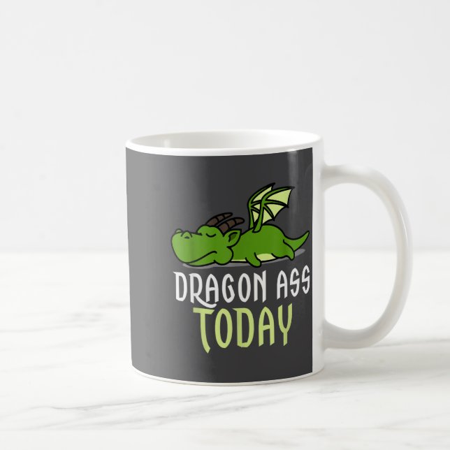 Caneca De Café Dragon Today _ Dragging _ Lazy _ Funny Novelty _ G (Direita)