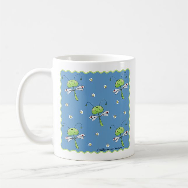Caneca De Café Dragonflies e Daisies (Esquerda)