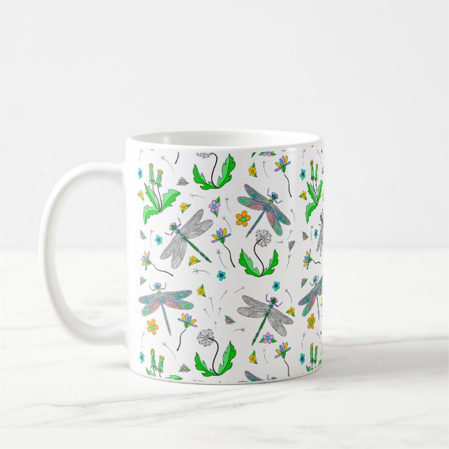 Caneca De Café Dragonflies e Dandelions (Esquerda)
