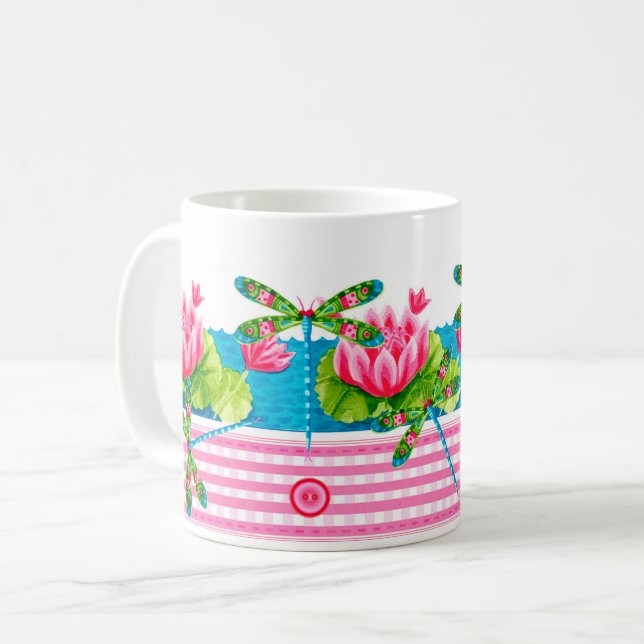Caneca De Café Dragonflies e Lily Mug (Frente Esquerda)