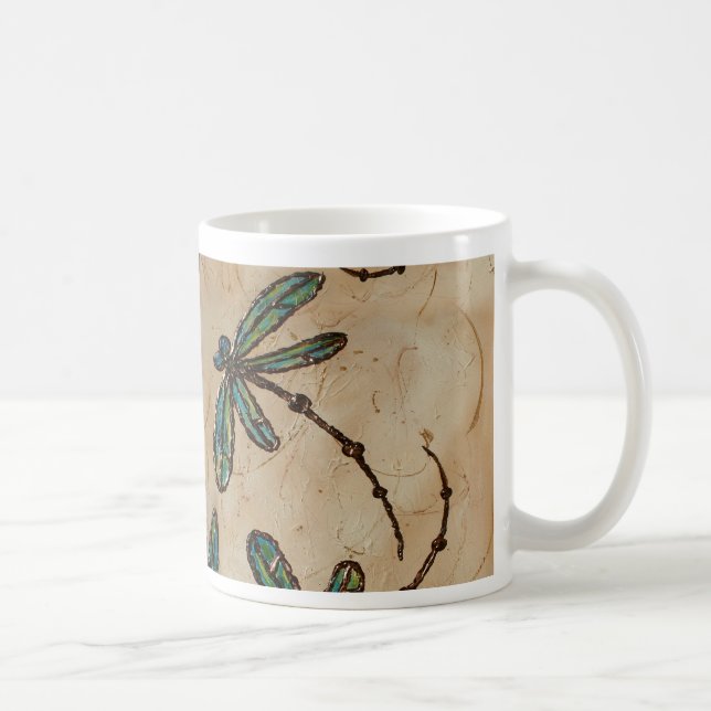 Caneca De Café Dragonflies Rustic Cream (Direita)