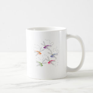 Caneca De Café Dragonflies Whimsic Cartoon Art