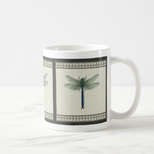 Caneca De Café Dragonfly Azul Elegante