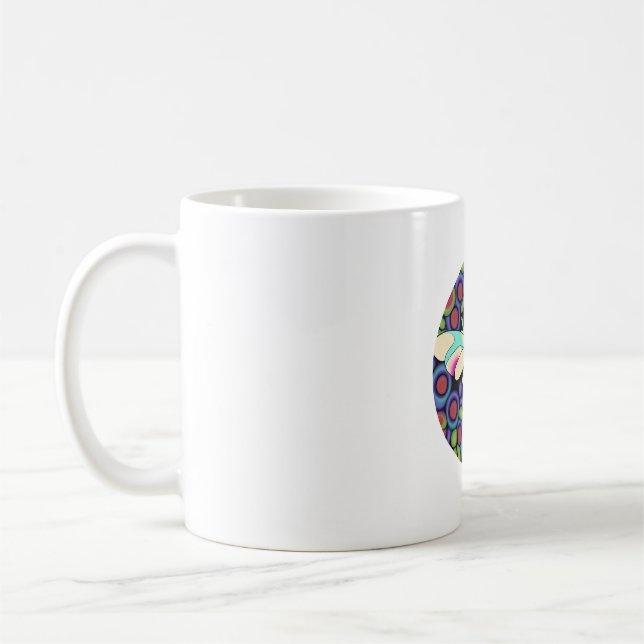 Caneca De Café Dragonfly Belo, colorido e ornamentado (Esquerda)