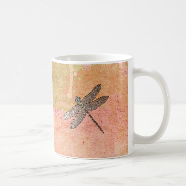 Caneca De Café Dragonfly de Impressões Rosa (Direita)