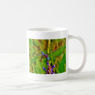 Caneca De Café Dragonfly e flor