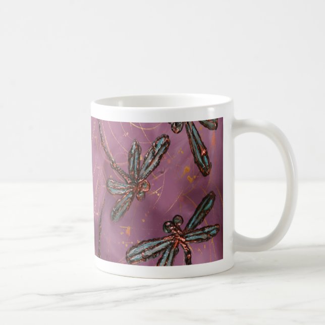 Caneca De Café Dragonfly Flit Dusky Rosa (Direita)